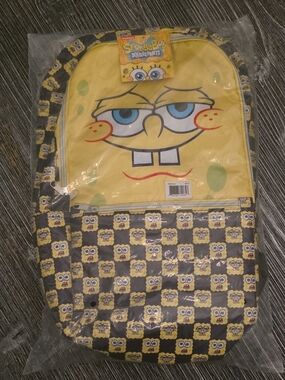 SpongeBob SquarePants Yellow Character Kids Backpack with Patterned Front